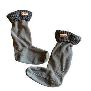 Hunter Gray Fleece Boot Socks With‎ Knitted Cuffs For Women Size M
